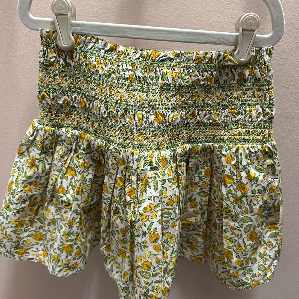 Crewcuts Yellow and Green Floral Skirt